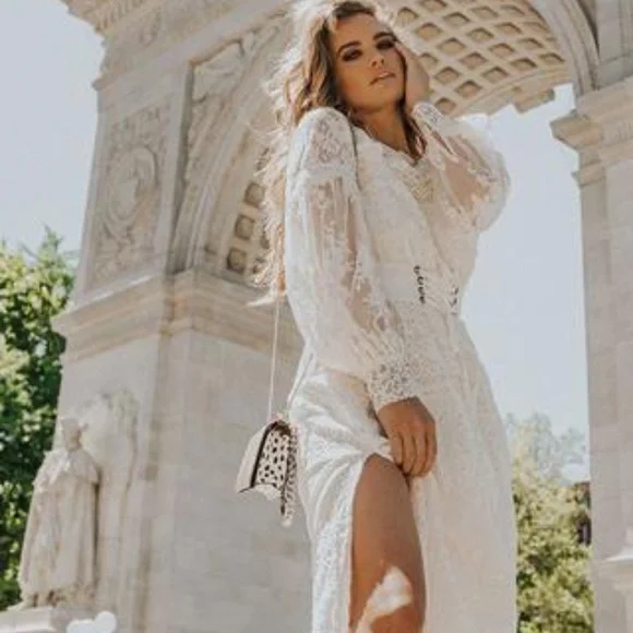 Spell & the Gypsy Collective Dawn Lace Belted Mid wedding Boho Romantic 2XS